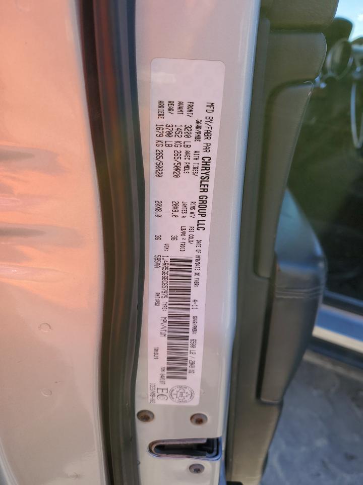 2011 Jeep Grand Cherokee VIN 1J4RR5GG6BC657975 Copart auction photo, front end / rear end damage thumbnail 13