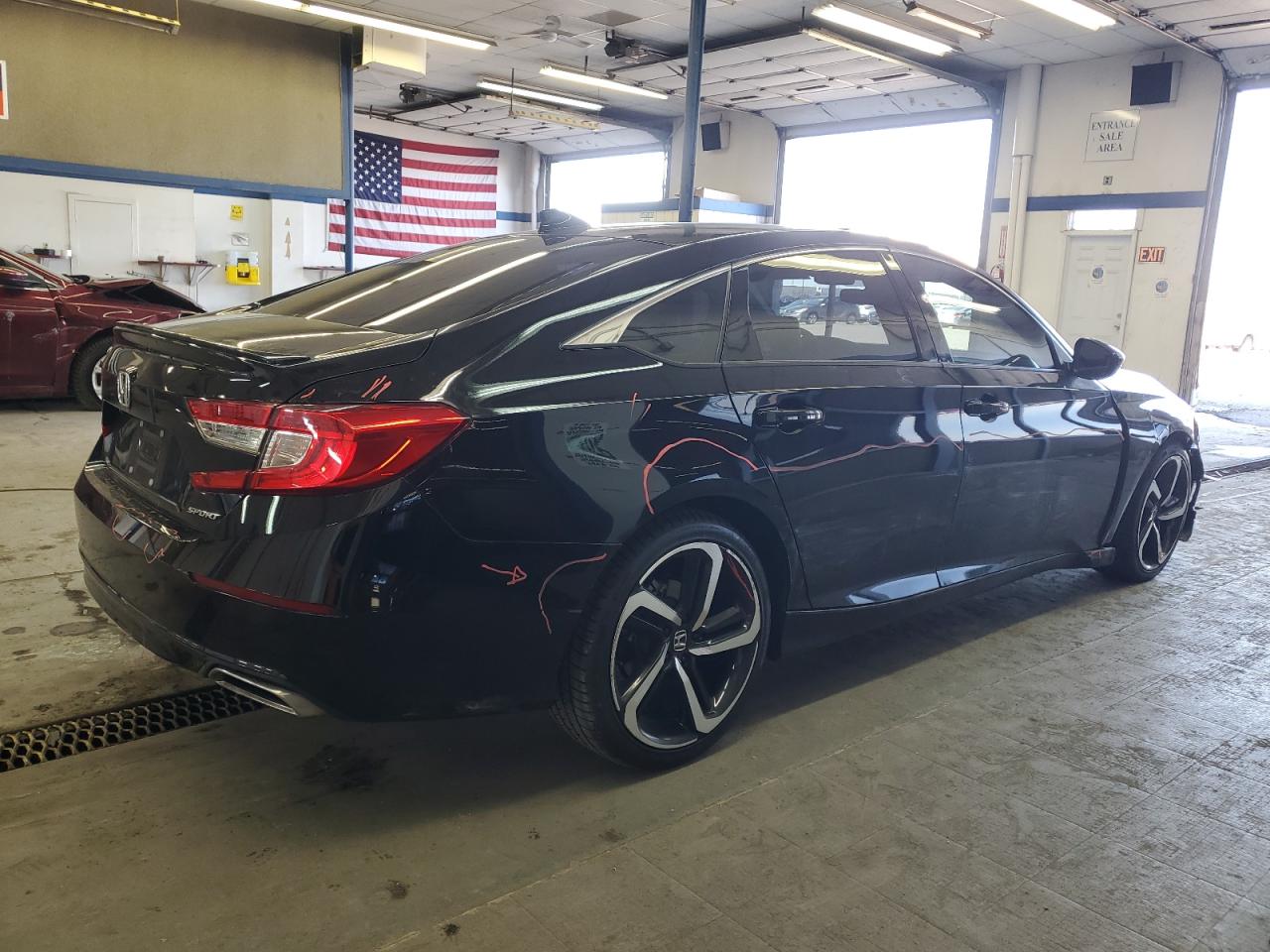 2022 Honda Accord VIN 1HGCV1F34NA097180 Copart auction photo, front end / side damage thumbnail 3