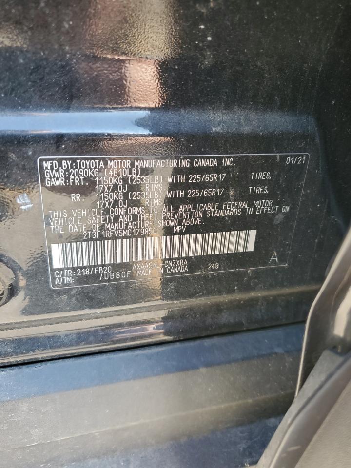 2021 Toyota RAV 4 VIN 2T3F1RFV5MC179850 Copart auction photo, front end / rear end damage thumbnail 13