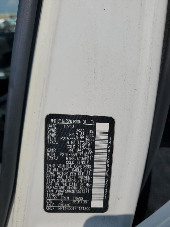 2014 Nissan Juke VIN JN8AF5MR3ET361371 Copart auction photo, side / minor dent/scratches damage thumbnail 12