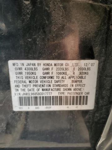 2008 Acura TSX VIN JH4CL96858C017777 Copart auction photo, front end damage thumbnail 13