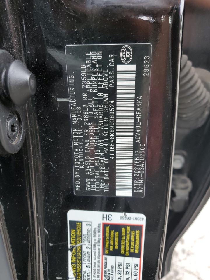 2009 Toyota Camry VIN 4T1BE46K89U380524 Copart auction photo, all over damage thumbnail 15