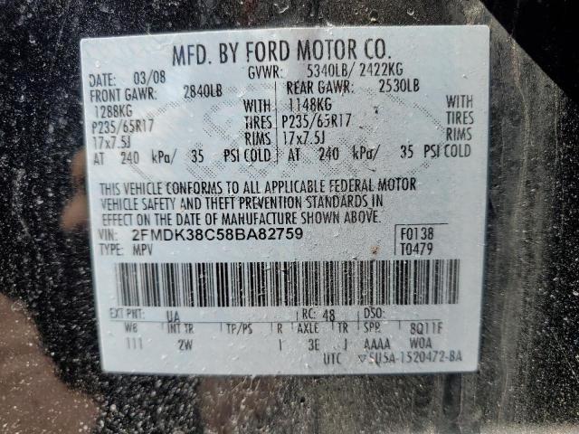2008 Ford Edge VIN 2FMDK38C58BA82759 Copart auction photo, side damage thumbnail 13