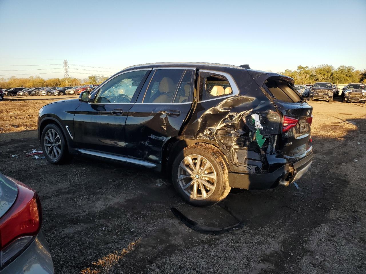 2019 BMW X3 VIN 5UXTR9C54KLR06408 Copart auction photo, rear end / side damage thumbnail 2