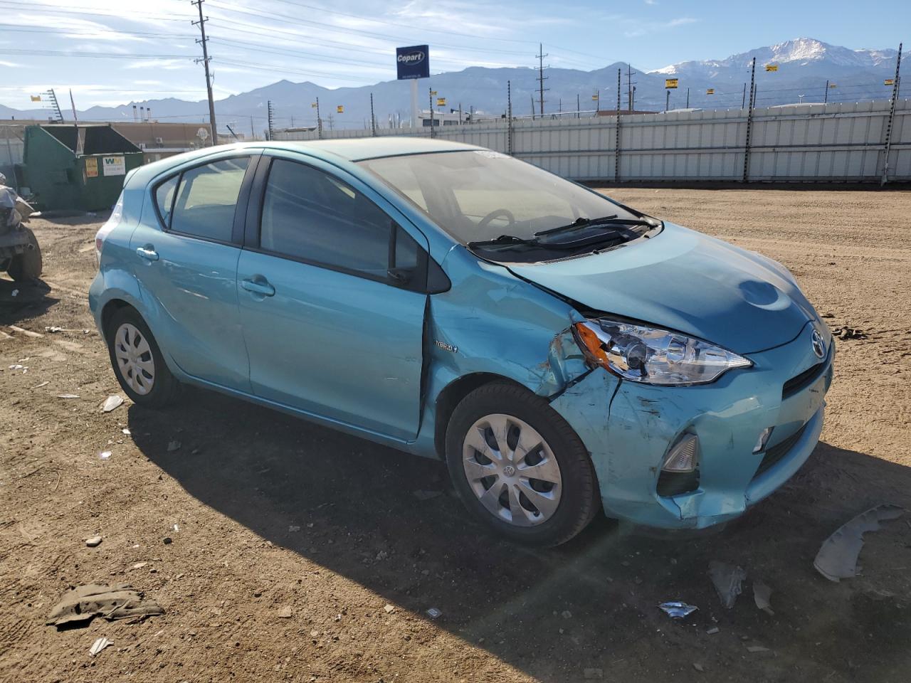 2014 Toyota Prius VIN JTDKDTB33E1080286 Copart auction photo, front end / side damage thumbnail 4