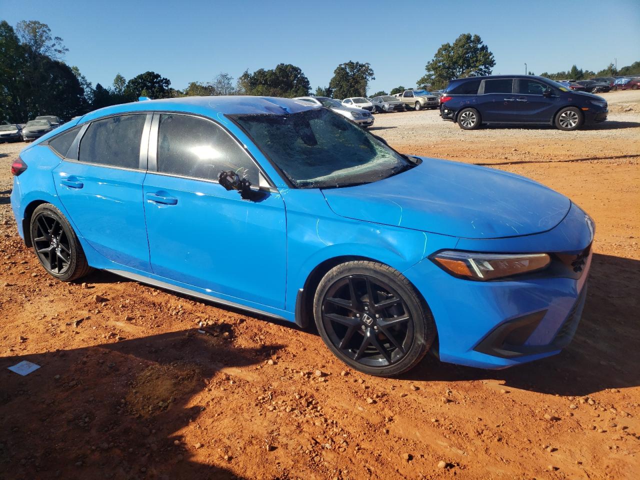 2022 Honda Civic VIN 19XFL2H86NE023160 Copart auction photo, front end / top/roof damage thumbnail 4