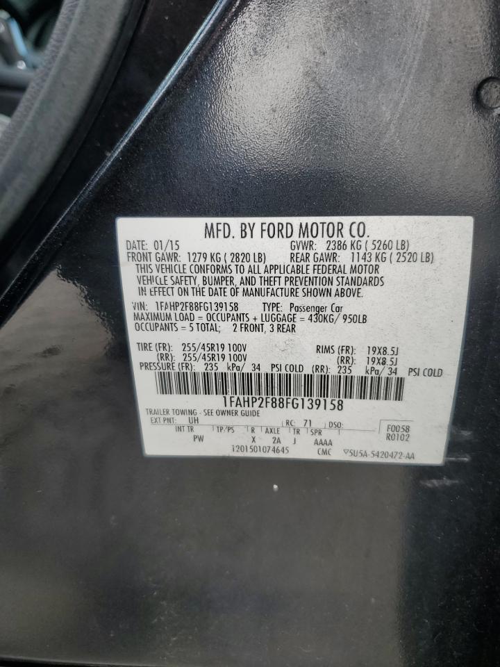 2015 Ford Taurus VIN 1FAHP2F88FG139158 Copart auction photo, front end damage thumbnail 14