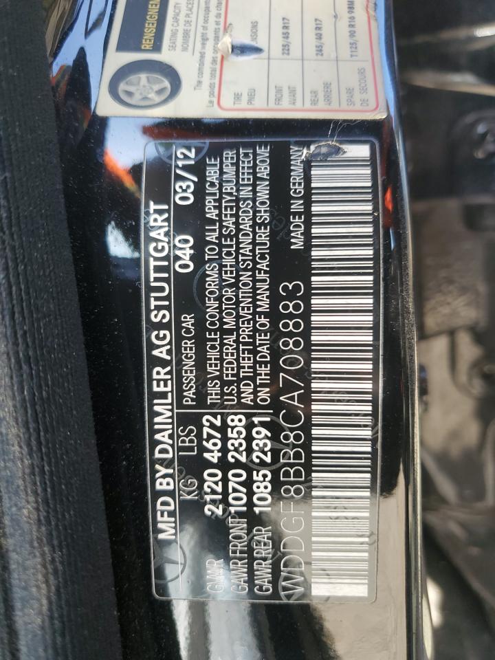 2012 Mercedes-Benz C-klasse VIN WDDGF8BB8CA708883 Copart auction photo, rear end / minor dent/scratches damage thumbnail 12