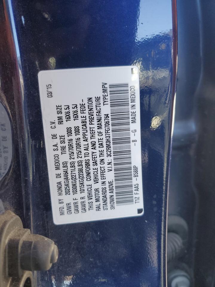2015 Honda CR-V VIN 3CZRM3H37FG706764 Copart auction photo, front end / side damage thumbnail 13
