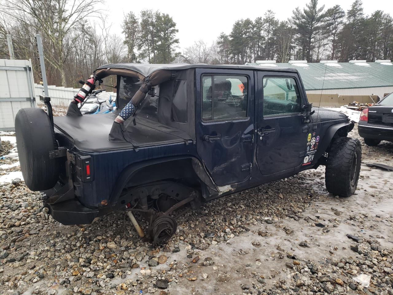 2013 Jeep Wrangler VIN 1C4BJWDG1DL632428 Copart auction photo, undercarriage / side damage thumbnail 3