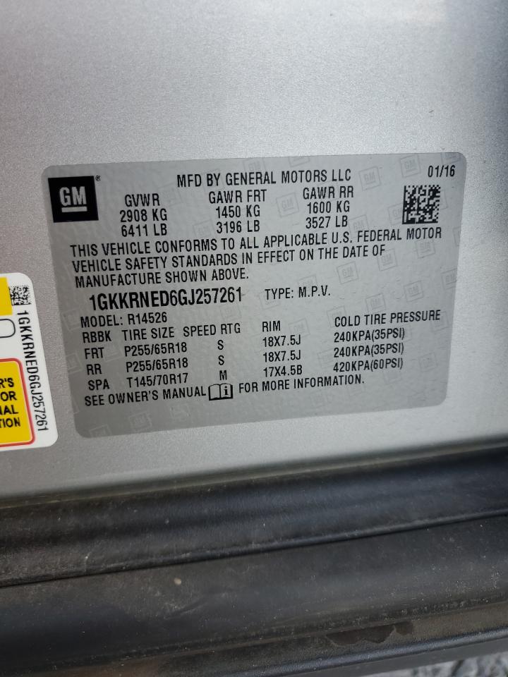 2016 GMC Acadia VIN 1GKKRNED6GJ257261 Copart auction photo, front end damage thumbnail 13