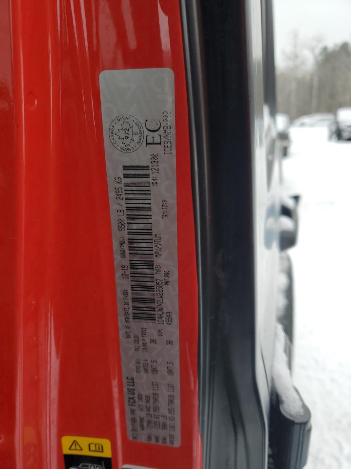 2020 Jeep Wrangler VIN 1C4HJXEN2LW225857 Copart auction photo, front end / frame damage damage thumbnail 13
