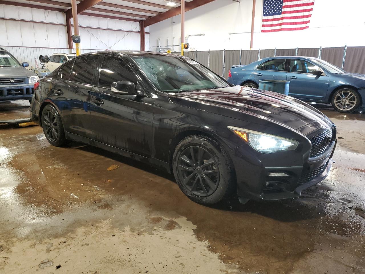2014 Infiniti Q50 VIN JN1BV7ARXEM690326 Copart auction photo, rear end / side damage thumbnail 4