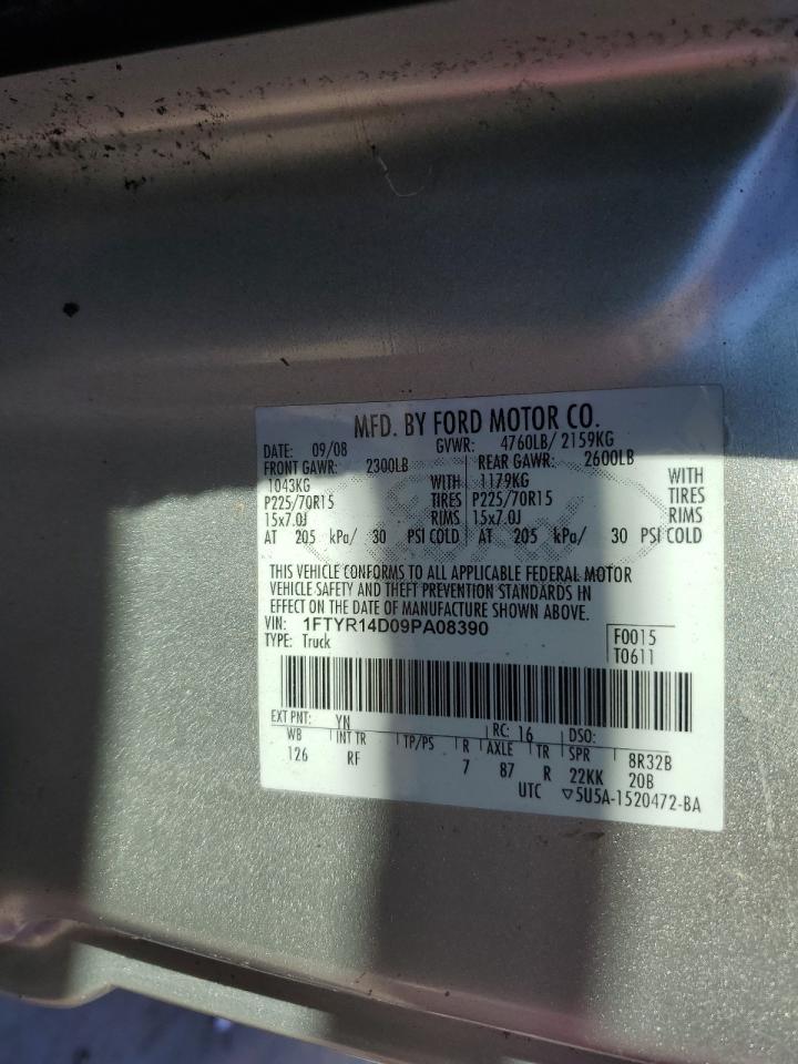 2009 Ford Ranger VIN 1FTYR14D09PA08390 Copart auction photo, mechanical damage thumbnail 12