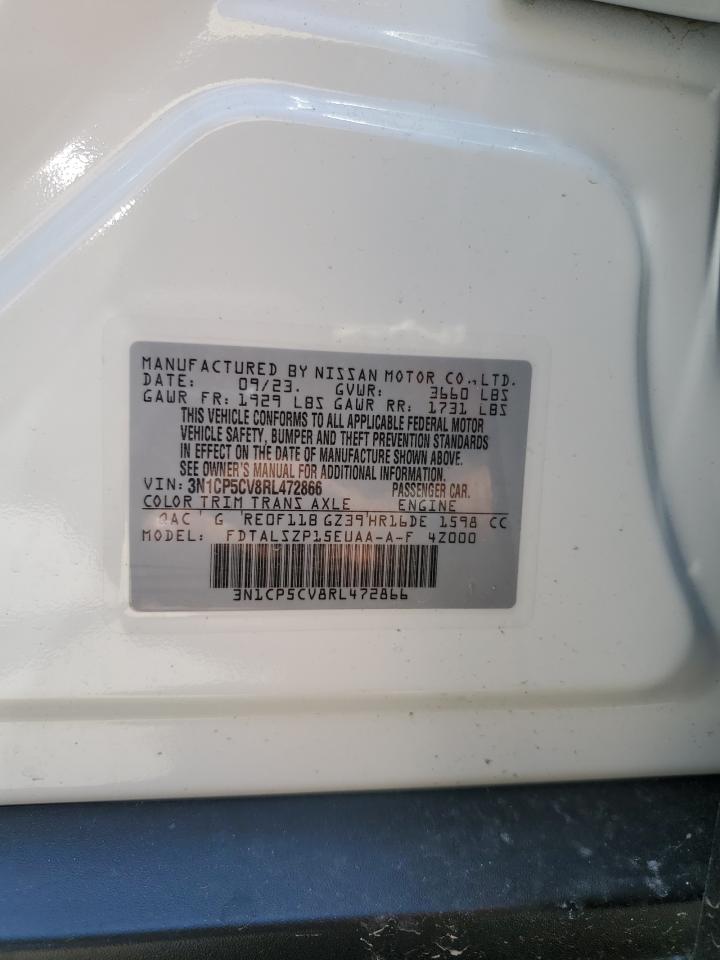 2024 Nissan Kicks VIN 3N1CP5CV8RL472866 Copart auction photo, front end / rear end damage thumbnail 12