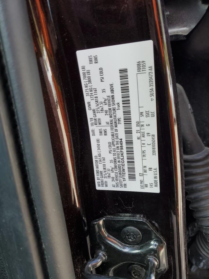 2018 Ford F-150 VIN 1FTEW1EG5JKF98494 Copart auction photo, all over damage thumbnail 12