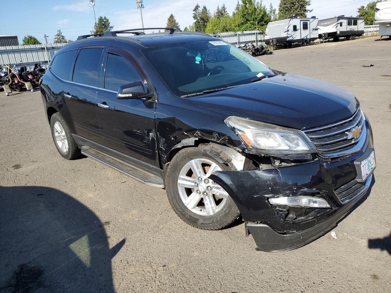 2014 Chevrolet Traverse VIN 1GNKVHKD1EJ374988 Copart auction photo, front end / side damage thumbnail 4