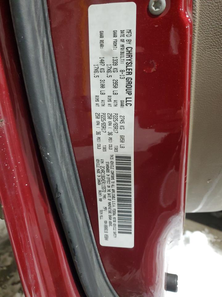 2014 Chrysler Town & Country VIN 2C4RC1BGXER115572 Copart auction photo, rear end damage thumbnail 13