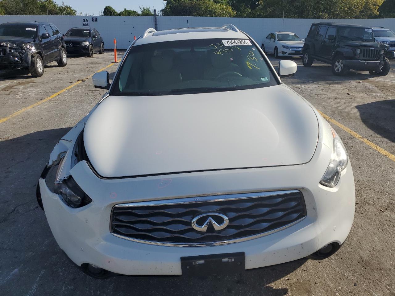 2010 Infiniti FX VIN JN8AS1MW8AM853487 Copart auction photo, side damage thumbnail 5