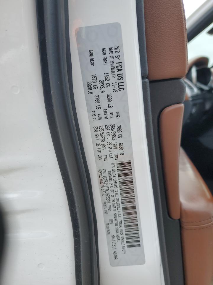 2019 Jeep Grand Cherokee VIN 1C4RJFJT7KC625240 Copart auction photo, mechanical damage thumbnail 13