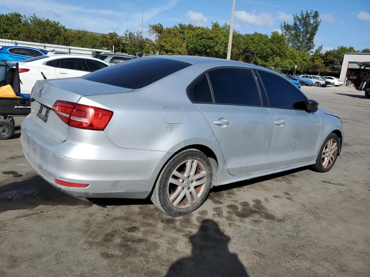 2015 Volkswagen Jetta VIN 3VW2K7AJ6FM246881 Copart auction photo, side / front end damage thumbnail 3