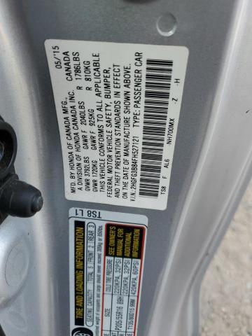 2015 Honda Civic VIN 2HGFG3B84FH527121 Copart auction photo, front end damage thumbnail 12