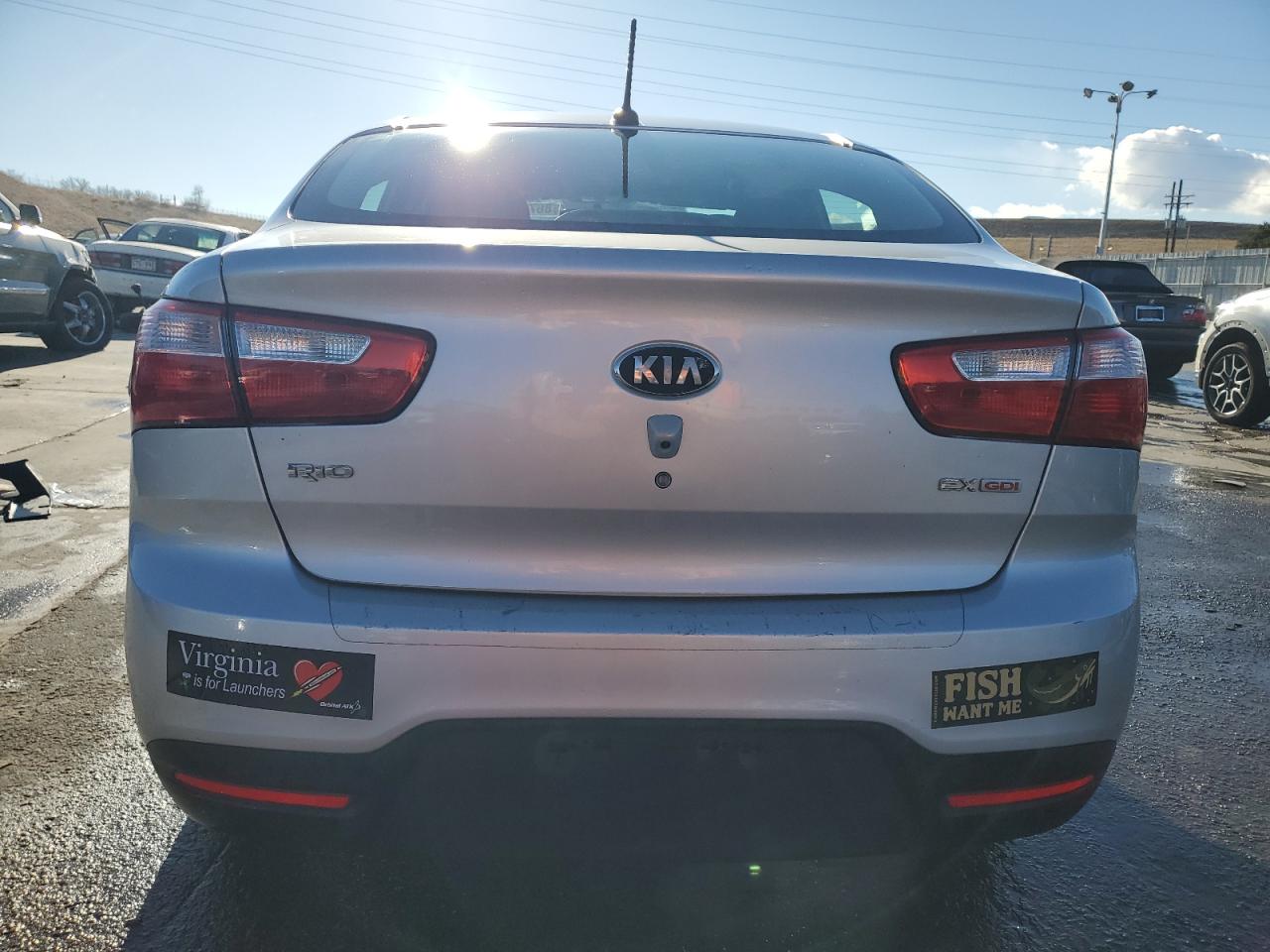 2013 KIA Rio VIN KNADN4A3XD6223214 Copart auction photo, front end / side damage thumbnail 6