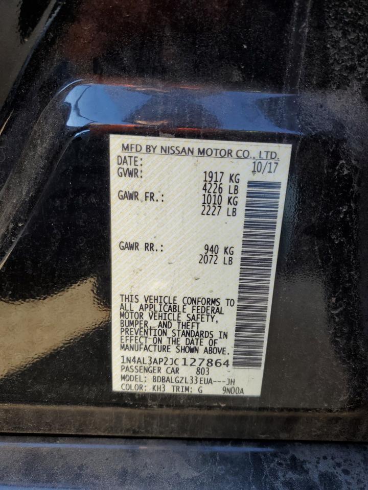 2018 Nissan Altima VIN 1N4AL3AP2JC127864 Copart auction photo, front end / side damage thumbnail 12