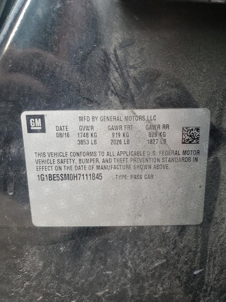 2017 Chevrolet Cruze VIN 1G1BE5SM0H7111845 Copart auction photo, front end damage thumbnail 12