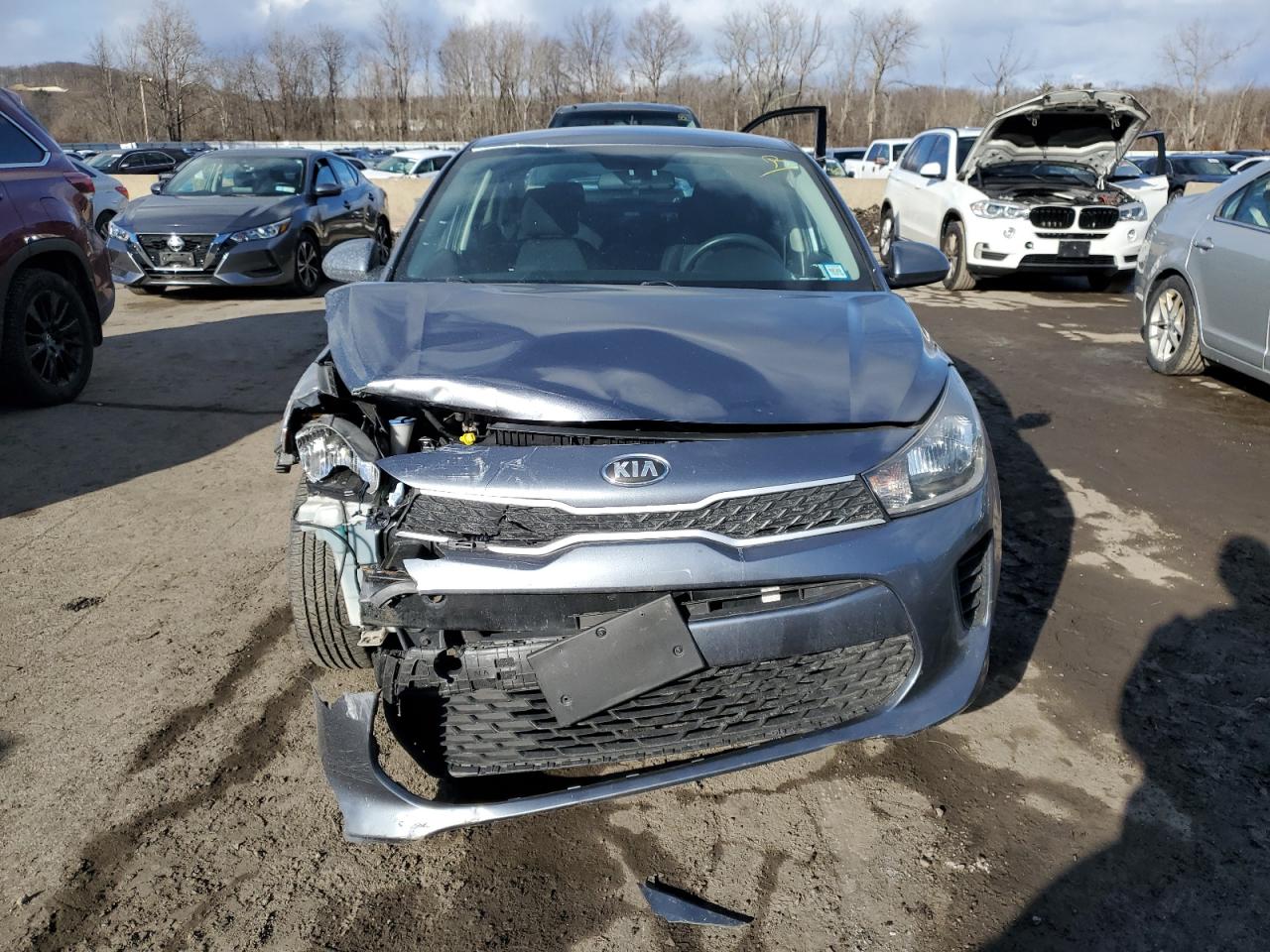 2019 KIA Rio VIN 3KPA24AB9KE197802 Copart auction photo, front end / minor dent/scratches damage thumbnail 5
