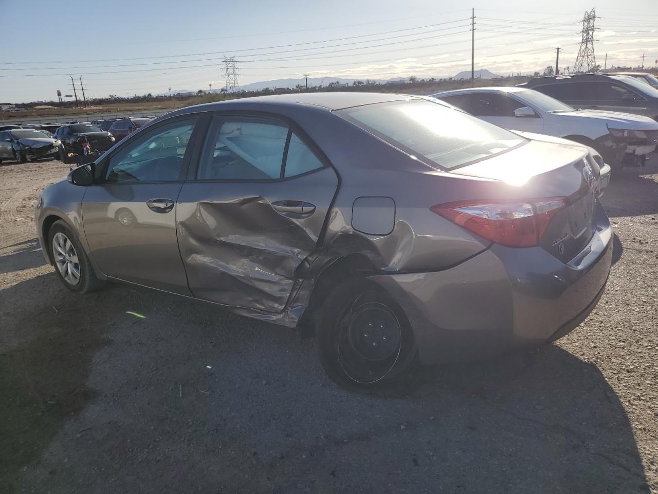2015 Toyota Corolla VIN 5YFBURHE4FP361764 Copart auction photo, rear end / side damage thumbnail 2