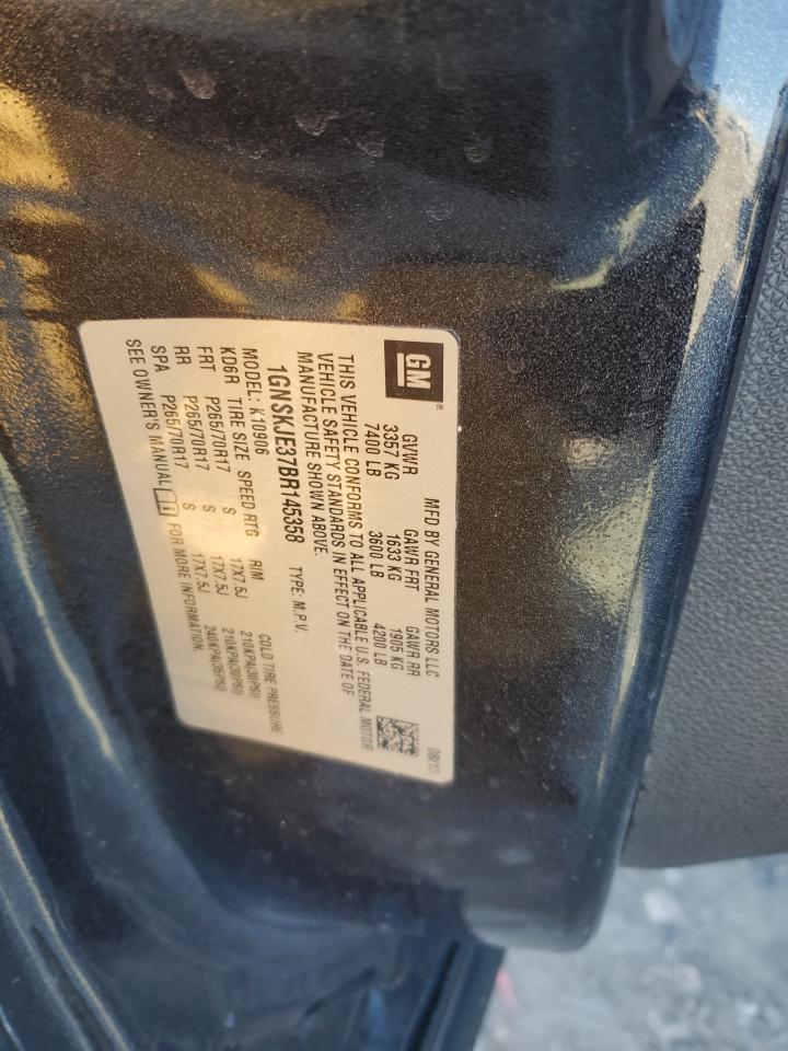 2011 Chevrolet Suburban VIN 1GNSKJE37BR145358 Copart auction photo, front end damage thumbnail 14