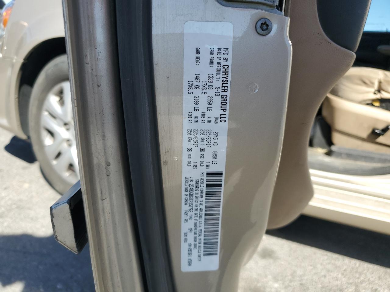 2014 Dodge Caravan VIN 2C4RDGBG8ER151762 Copart auction photo, undercarriage damage thumbnail 13