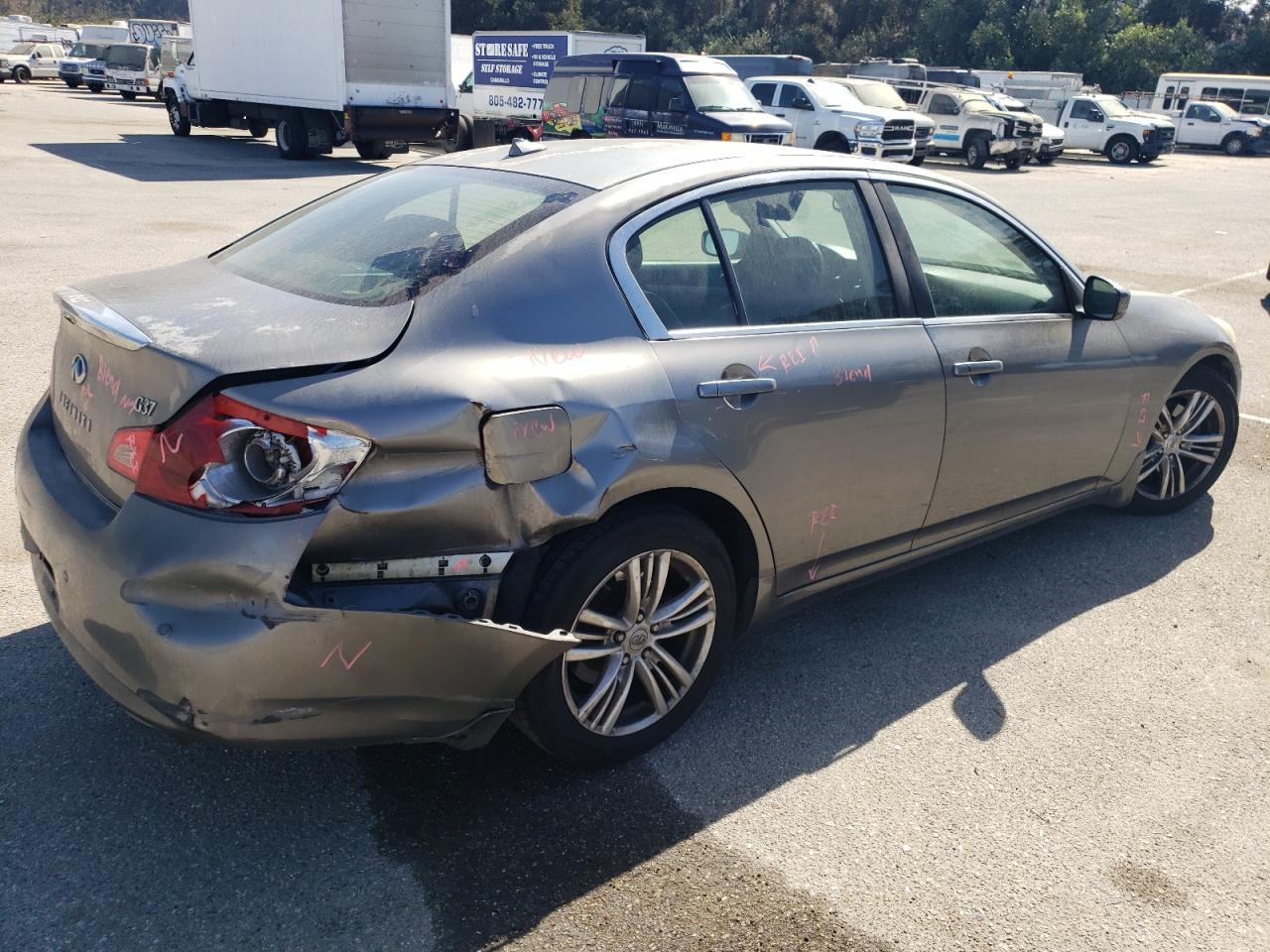 2013 Infiniti G VIN JN1CV6AP7DM711127 Copart auction photo, rear end damage thumbnail 3