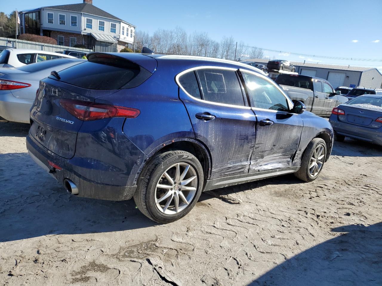 2019 Alfa Romeo Stelvio VIN ZASPAKBN6K7C44172 Copart auction photo, side damage thumbnail 3