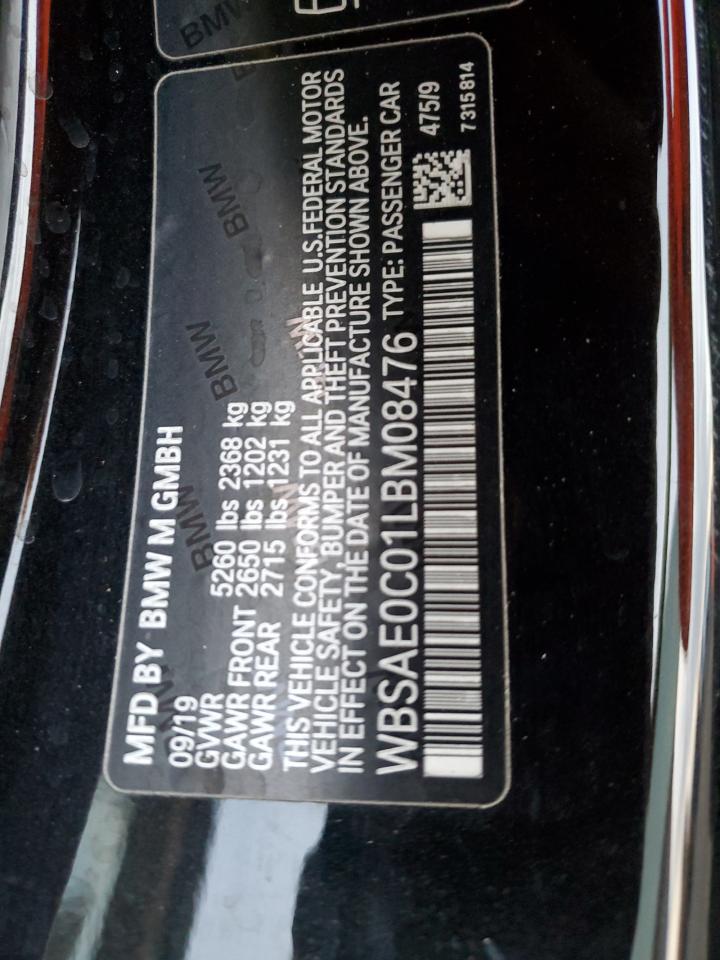 2020 BMW M8 VIN WBSAE0C01LBM08476 Copart auction photo, mechanical damage thumbnail 14