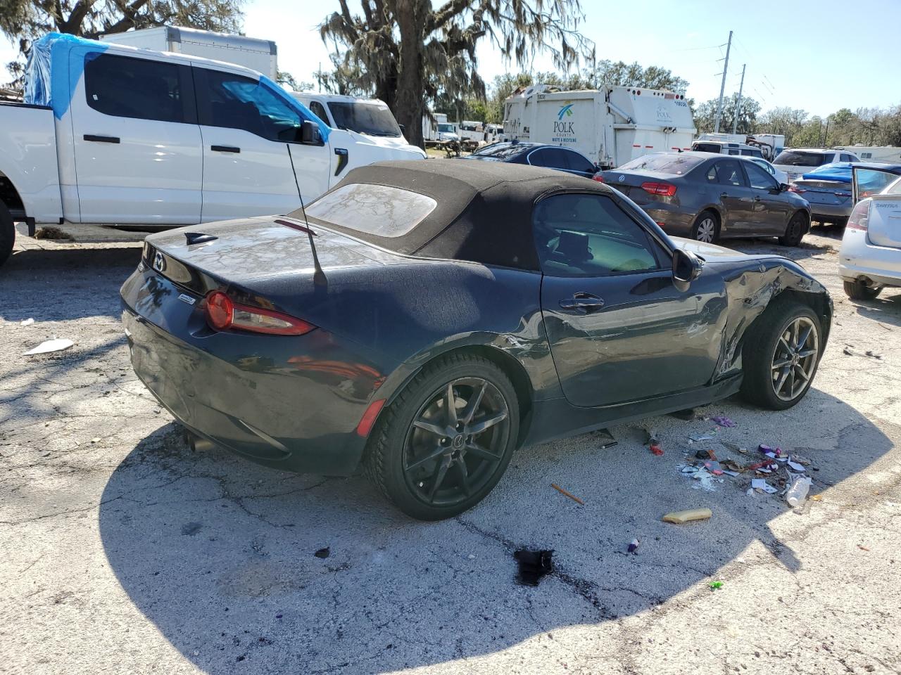 2016 Mazda MX-5 VIN JM1NDAD73G0102149 Copart auction photo, all over / side damage thumbnail 3