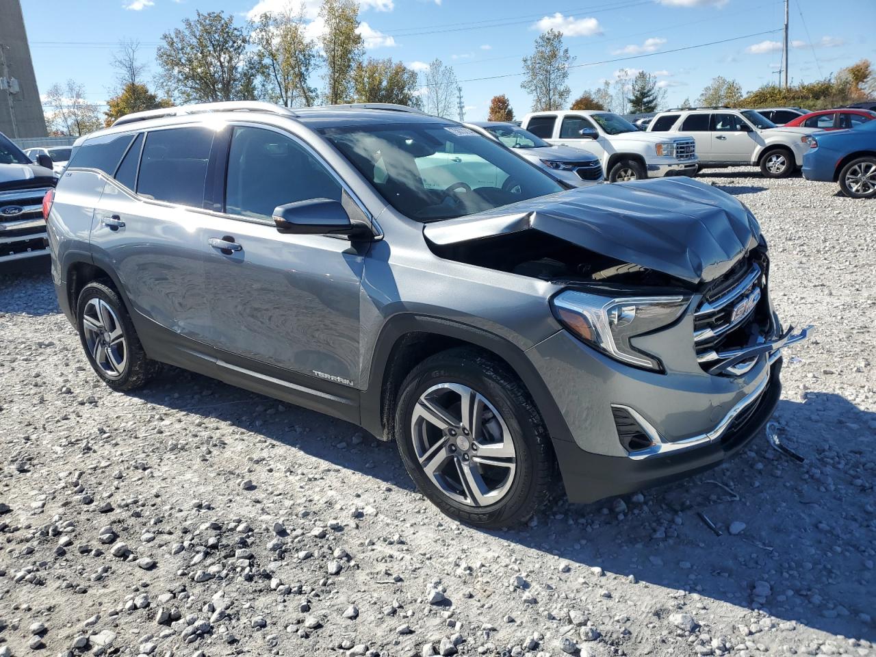 2019 GMC Terrain VIN 3GKALVEV9KL255821 Copart auction photo, front end / side damage thumbnail 4