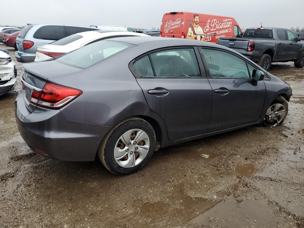 2014 Honda Civic VIN 19XFB2F51EE217137 Copart auction photo, all over damage thumbnail 3