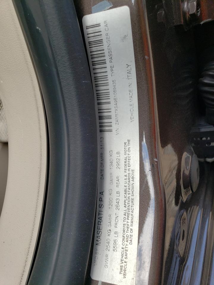 2014 Maserati Ghibli VIN ZAM57XSA9E1089435 Copart auction photo, all over damage thumbnail 14
