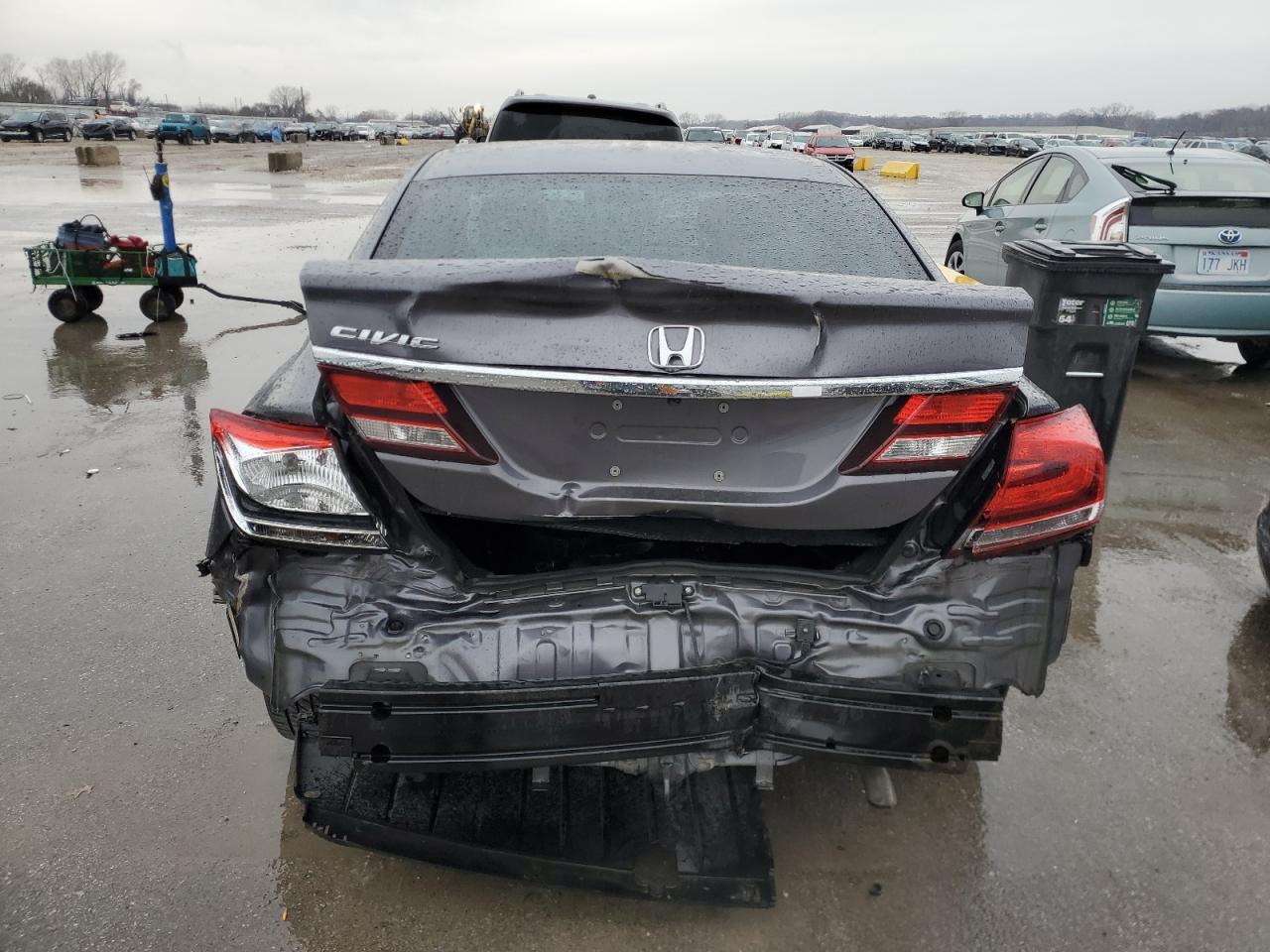 2015 Honda Civic VIN 19XFB2F98FE042213 Copart auction photo, rear end damage thumbnail 6
