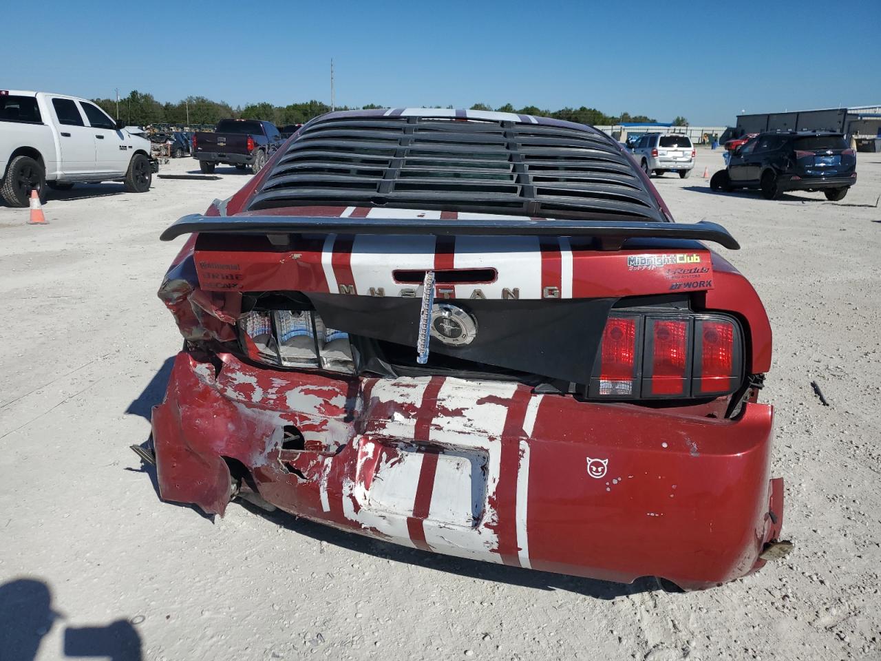 2007 Ford Mustang VIN 1ZVFT80N875325114 Copart auction photo, side / rear end damage thumbnail 6