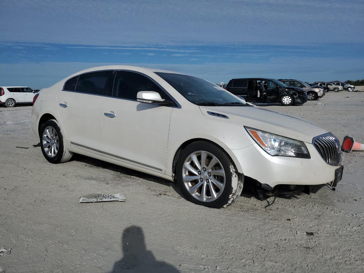 2014 Buick LaCrosse VIN 1G4GB5G39EF106341 Copart auction photo, front end / undercarriage damage thumbnail 4