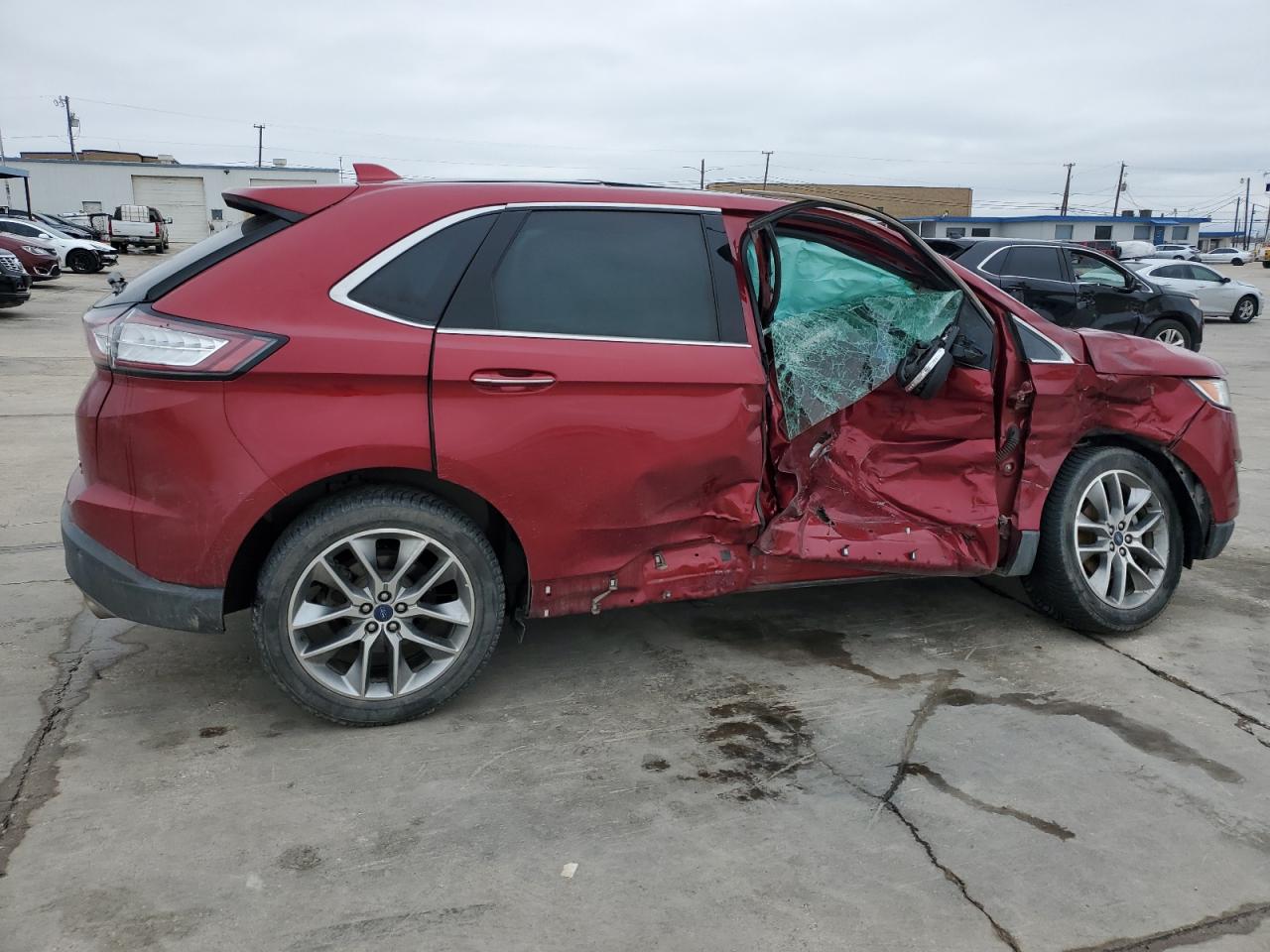 2018 Ford Edge VIN 2FMPK3K95JBB36092 Copart auction photo, side / front end damage thumbnail 3