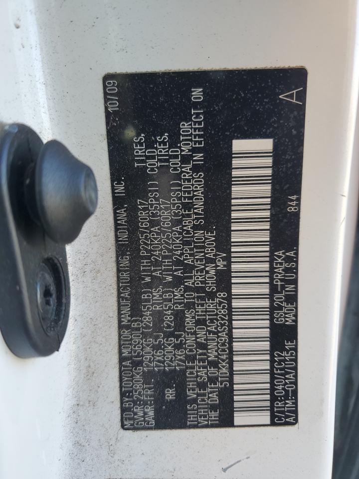 2010 Toyota Sienna VIN 5TDKK4CC9AS328578 Copart auction photo, rear end / minor dent/scratches damage thumbnail 15