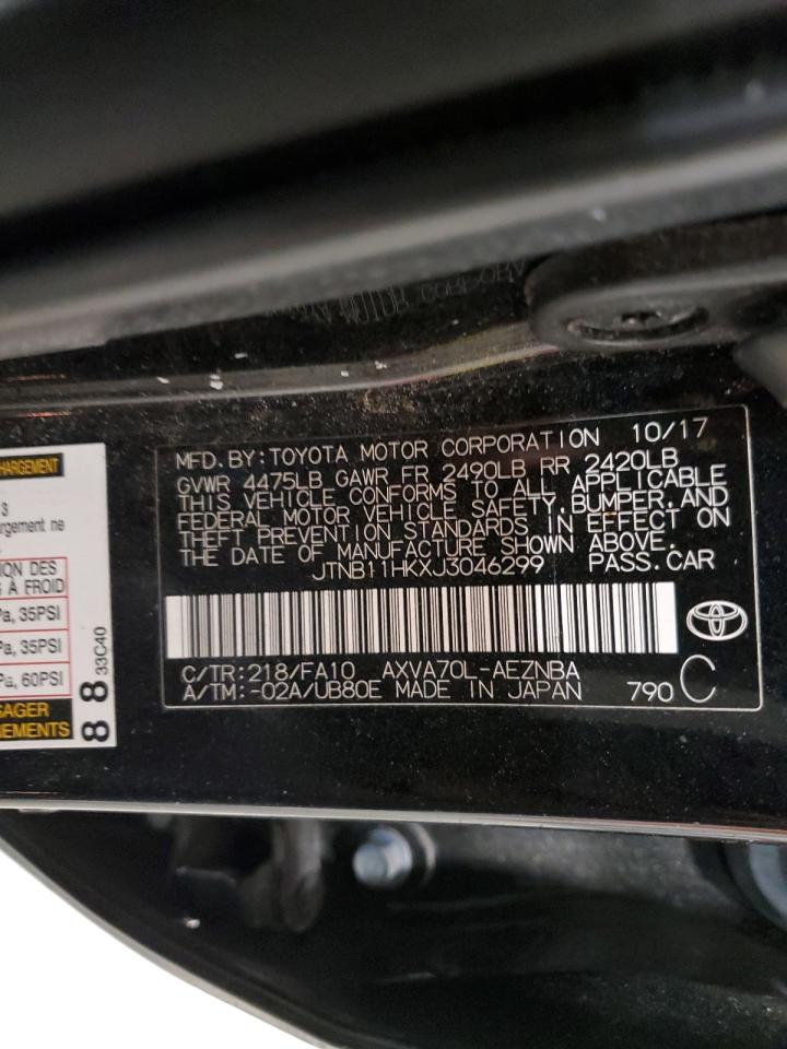2018 Toyota Camry VIN JTNB11HKXJ3046299 Copart auction photo, all over damage thumbnail 12