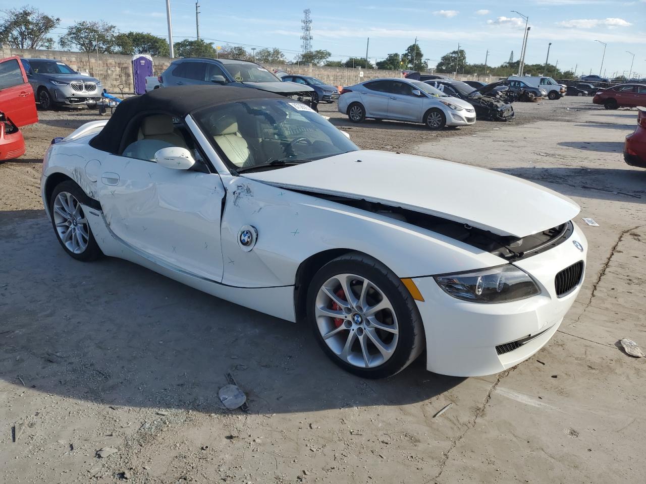 2008 BMW Z4 VIN 4USBU33518LW76256 Copart auction photo, all over damage thumbnail 4