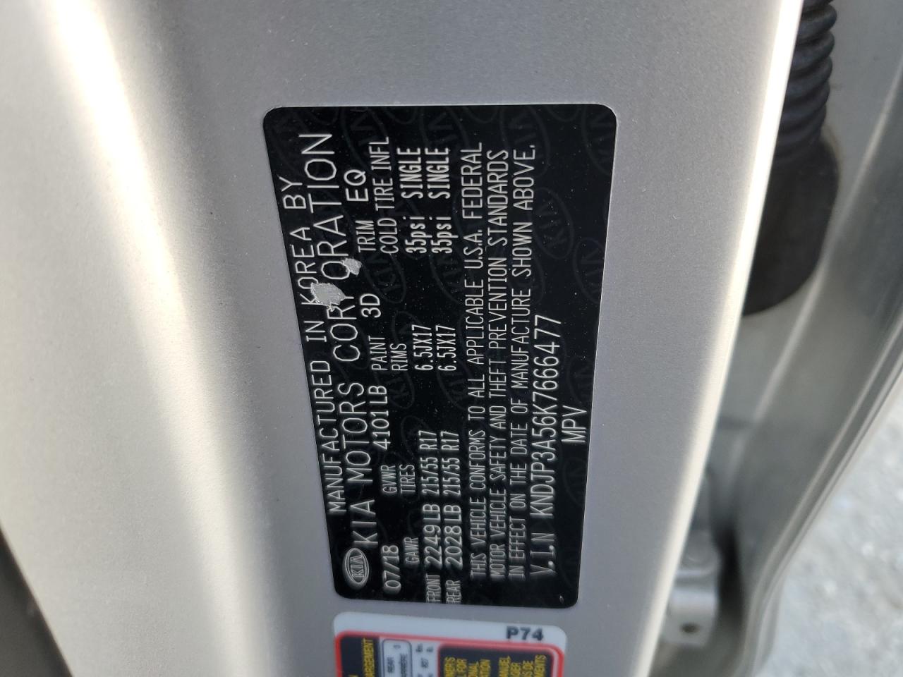 2019 KIA Soul VIN KNDJP3A56K7666477 Copart auction photo, front end / side damage thumbnail 14