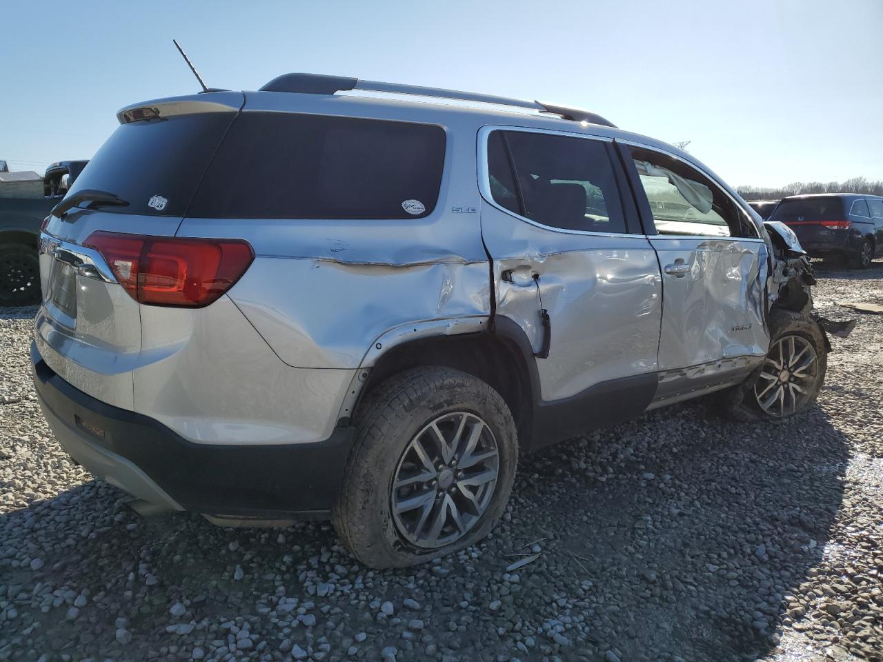 2019 GMC Acadia VIN 1GKKNLLA9KZ266801 Copart auction photo, front end / side damage thumbnail 3
