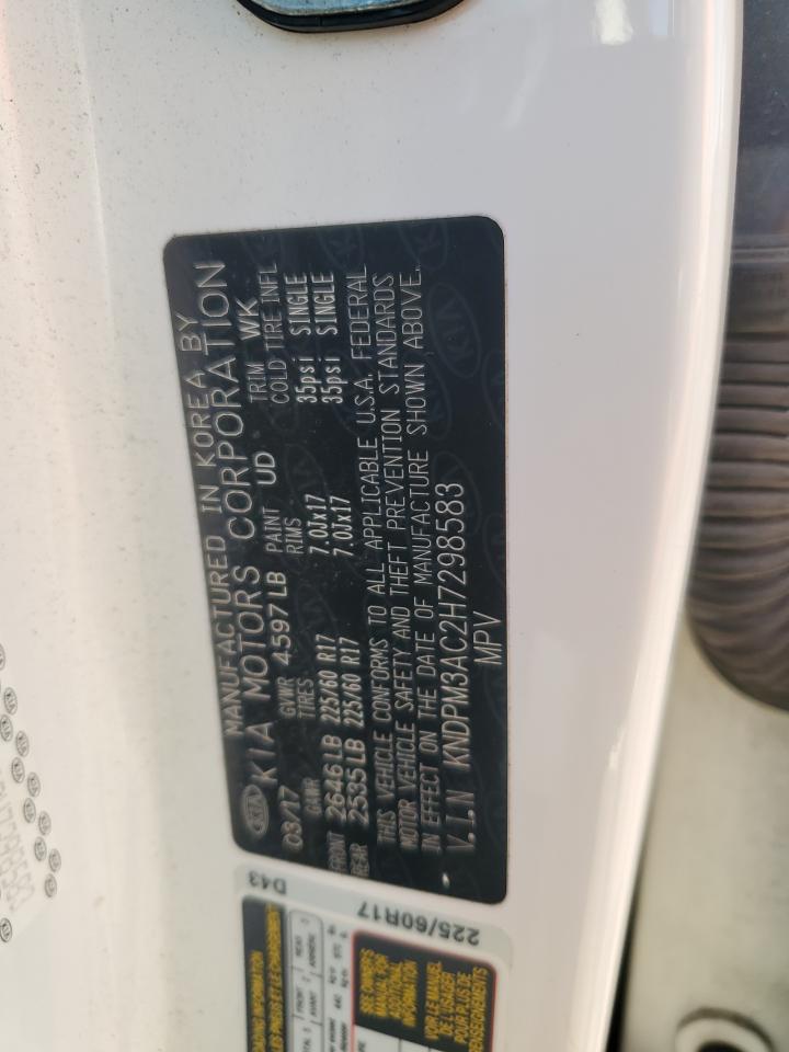 2017 KIA Sportage VIN KNDPM3AC2H7298583 Copart auction photo, all over damage thumbnail 13